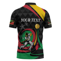Personalized Saint Kitts and Nevis Cricket Champions Zipper Polo Shirt - Wonder Print Shop
