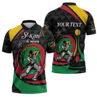 Personalized Saint Kitts and Nevis Cricket Champions Zipper Polo Shirt - Wonder Print Shop