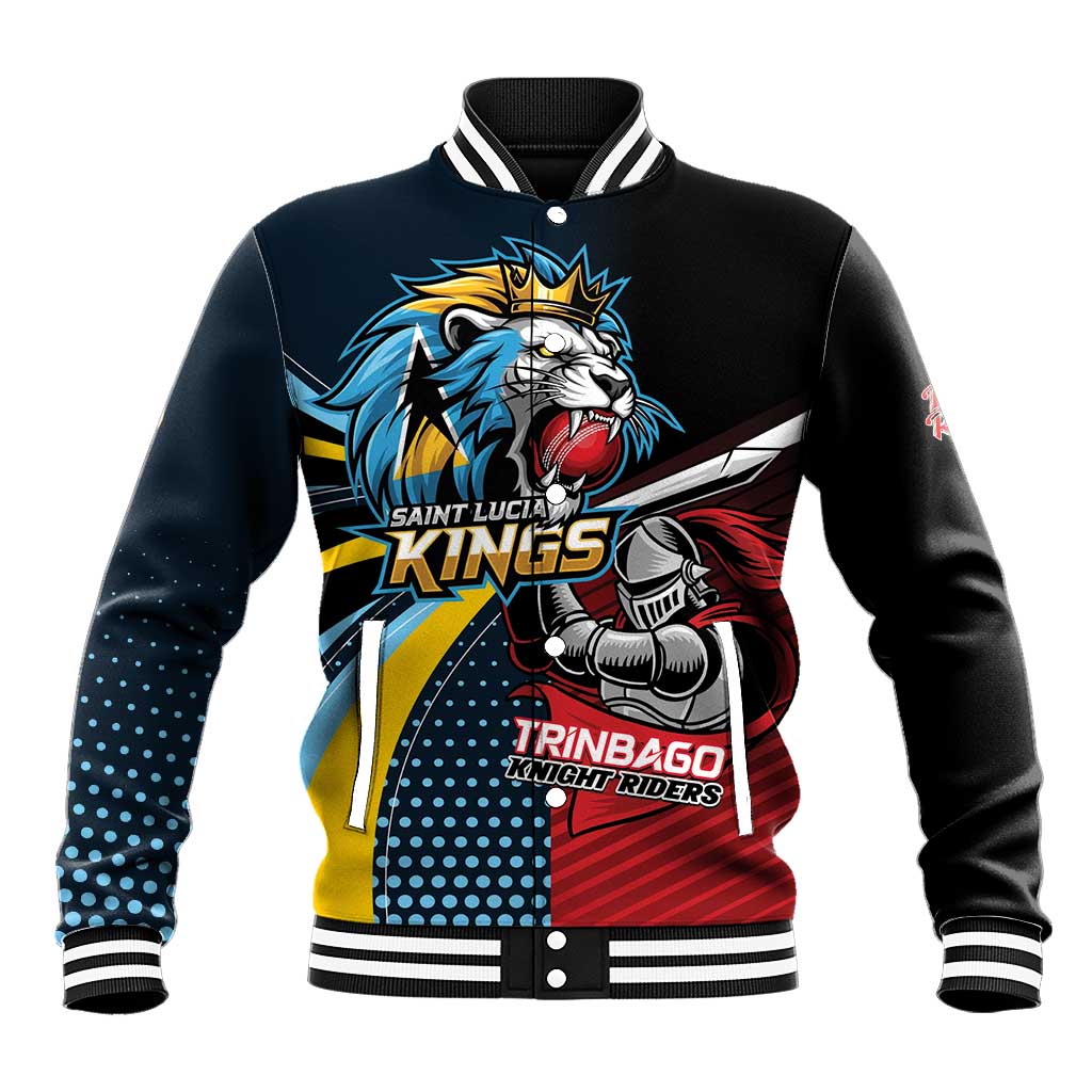 Knight Riders Trinbago Vs Kings St Lucia Cricket Baseball Jacket - Wonder Print Shop