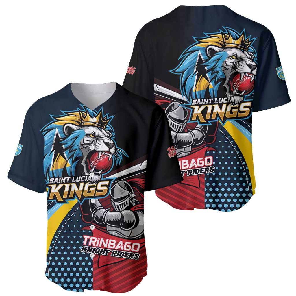 Knight Riders Trinbago Vs Kings St Lucia Cricket Baseball Jersey - Wonder Print Shop