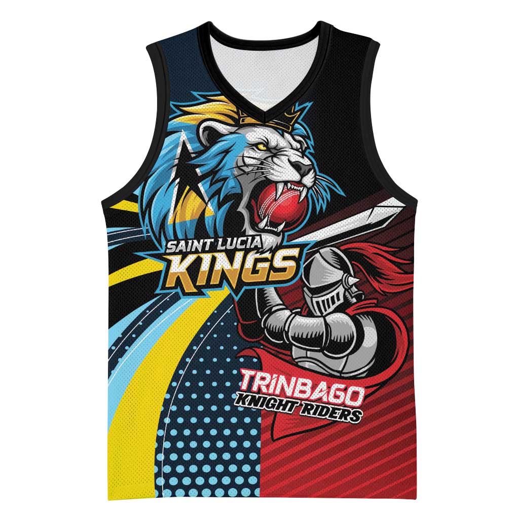 Knight Riders Trinbago Vs Kings St Lucia Cricket Basketball Jersey - Wonder Print Shop
