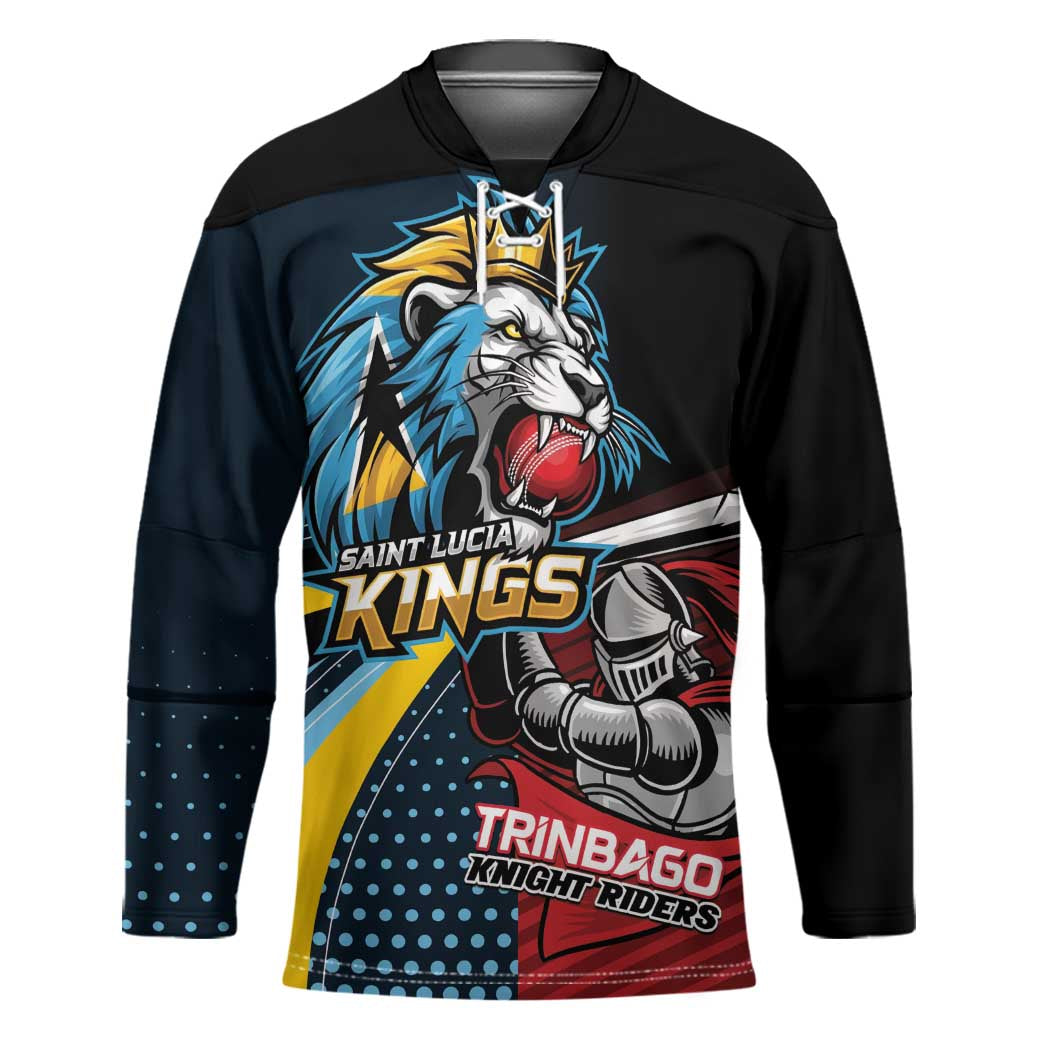 Knight Riders Trinbago Vs Kings St Lucia Cricket Hockey Jersey - Wonder Print Shop
