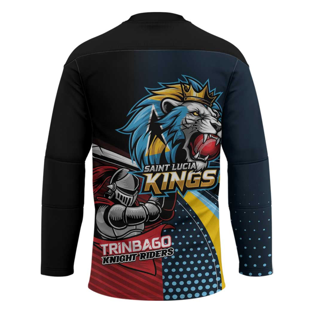 Knight Riders Trinbago Vs Kings St Lucia Cricket Hockey Jersey - Wonder Print Shop
