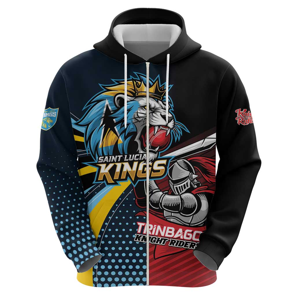 Knight Riders Trinbago Vs Kings St Lucia Cricket Hoodie - Wonder Print Shop