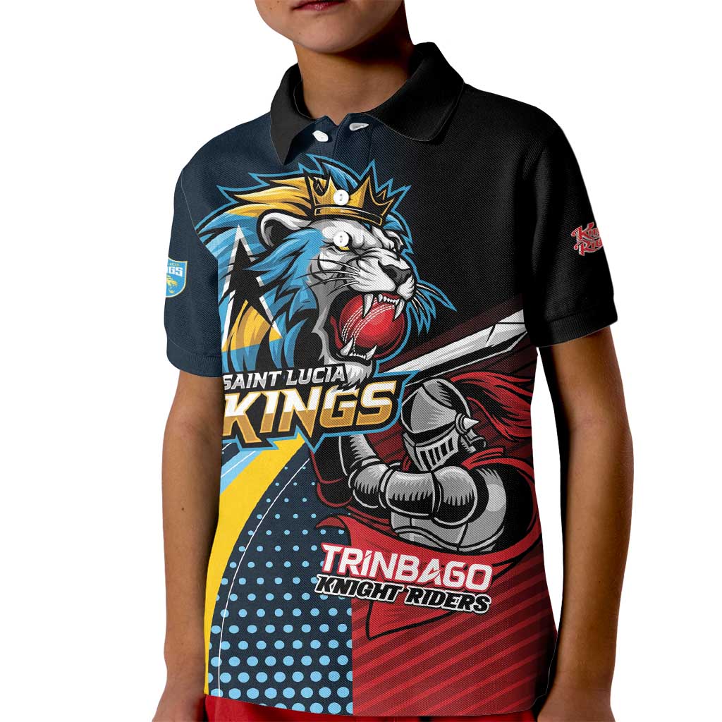 Knight Riders Trinbago Vs Kings St Lucia Cricket Kid Polo Shirt - Wonder Print Shop