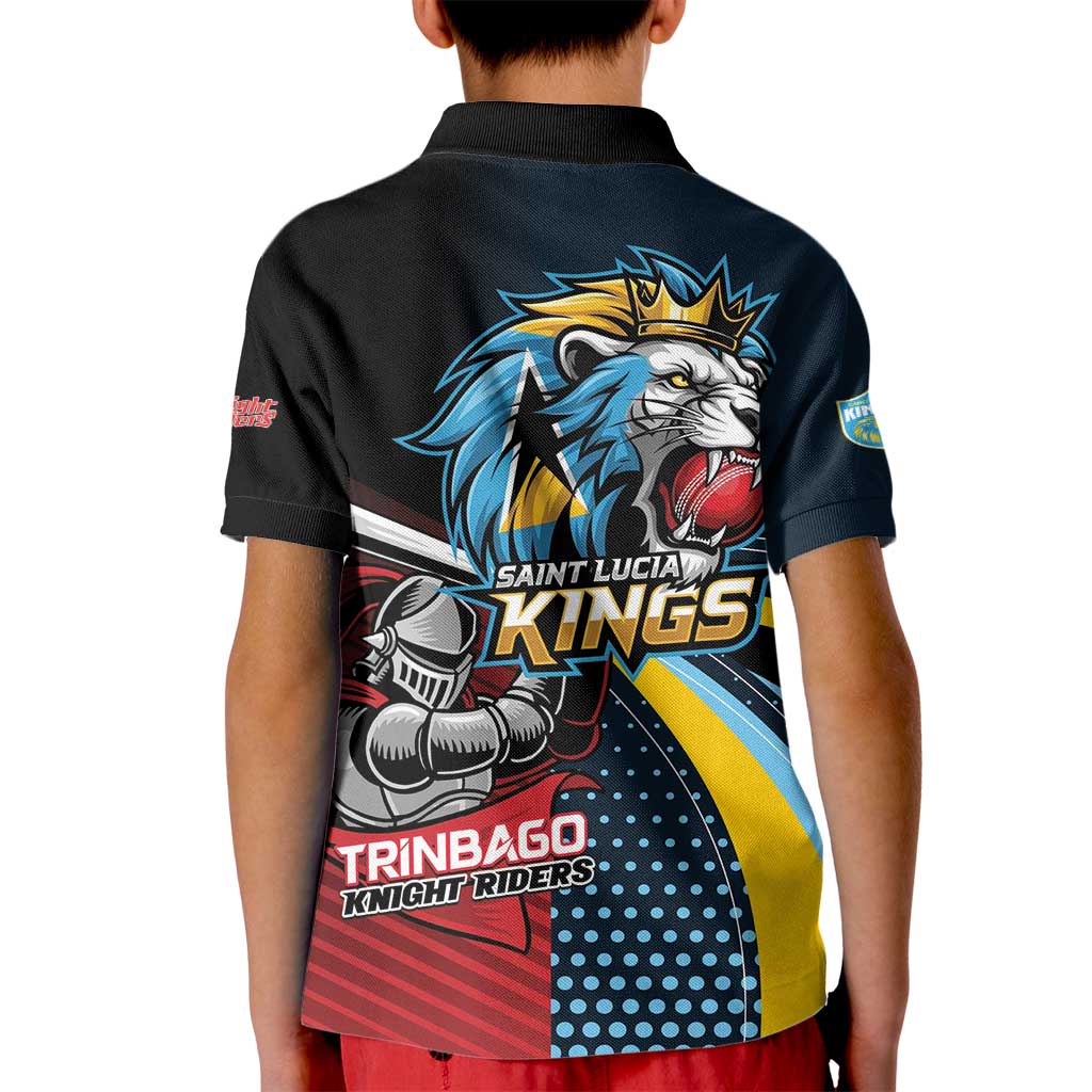 Knight Riders Trinbago Vs Kings St Lucia Cricket Kid Polo Shirt - Wonder Print Shop