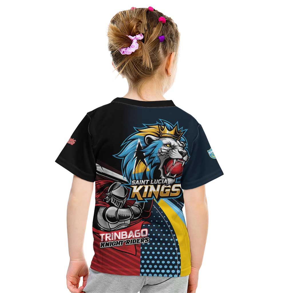 Knight Riders Trinbago Vs Kings St Lucia Cricket Kid T Shirt - Wonder Print Shop