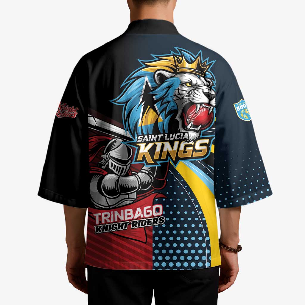 Knight Riders Trinbago Vs Kings St Lucia Cricket Kimono - Wonder Print Shop