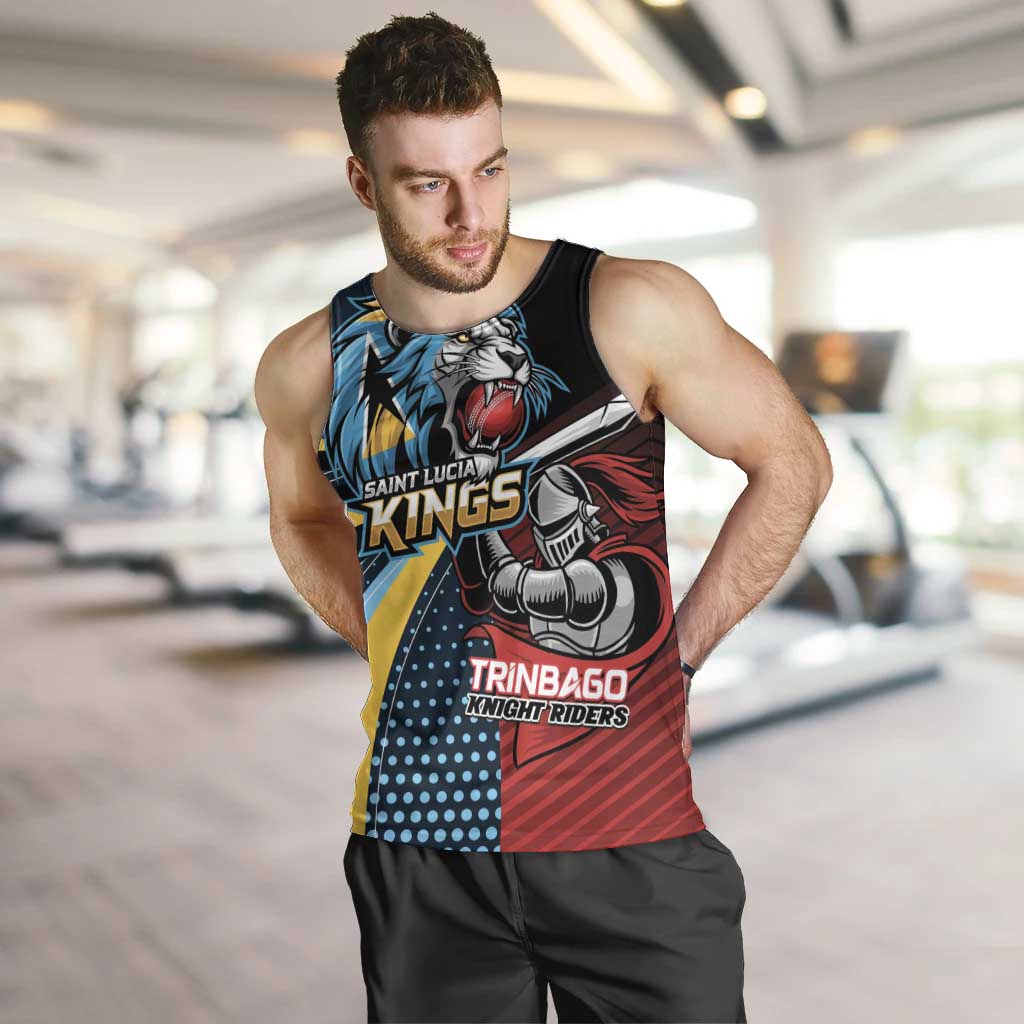 Knight Riders Trinbago Vs Kings St Lucia Cricket Men Tank Top - Wonder Print Shop