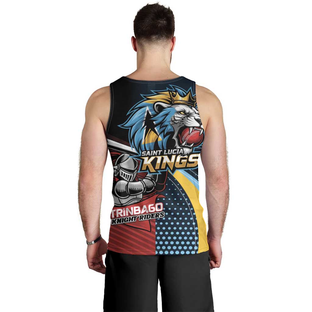 Knight Riders Trinbago Vs Kings St Lucia Cricket Men Tank Top - Wonder Print Shop