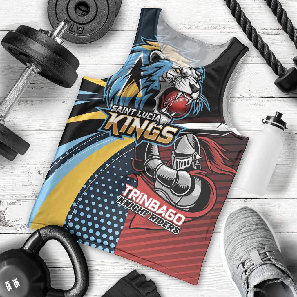 Knight Riders Trinbago Vs Kings St Lucia Cricket Men Tank Top - Wonder Print Shop