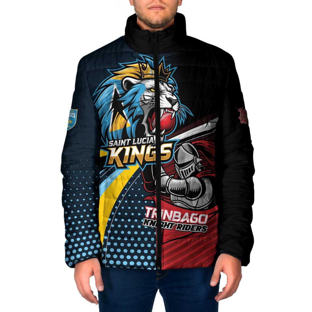 Knight Riders Trinbago Vs Kings St Lucia Cricket Padded Jacket - Wonder Print Shop