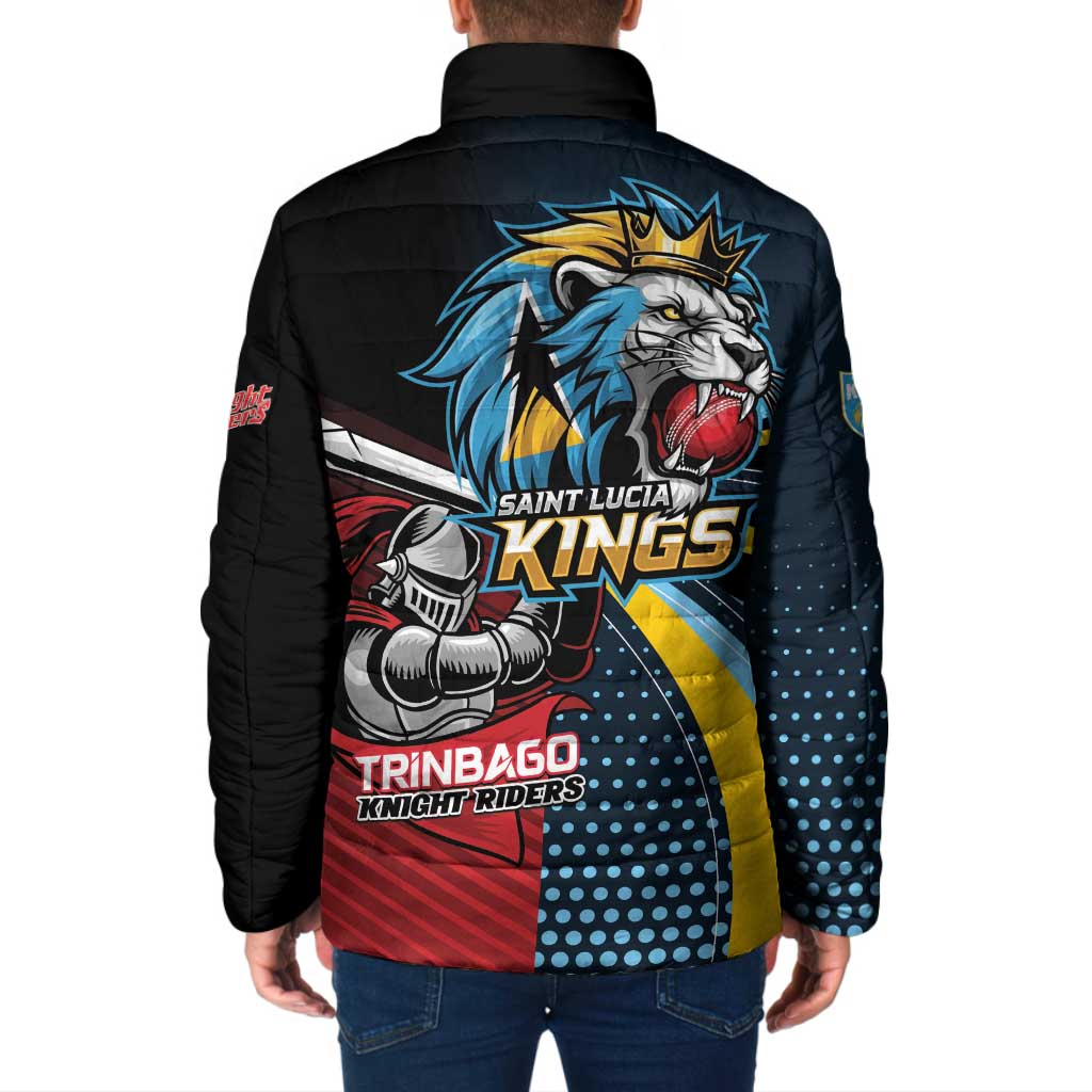 Knight Riders Trinbago Vs Kings St Lucia Cricket Padded Jacket - Wonder Print Shop