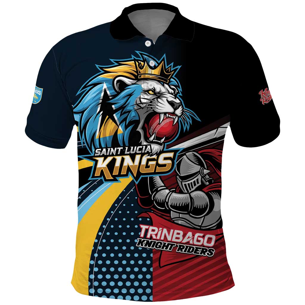 Knight Riders Trinbago Vs Kings St Lucia Cricket Polo Shirt - Wonder Print Shop