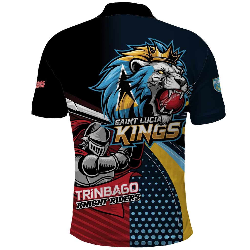 Knight Riders Trinbago Vs Kings St Lucia Cricket Polo Shirt - Wonder Print Shop