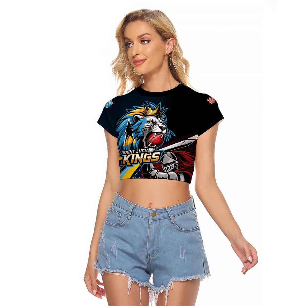 Knight Riders Trinbago Vs Kings St Lucia Cricket Raglan Cropped T Shirt - Wonder Print Shop