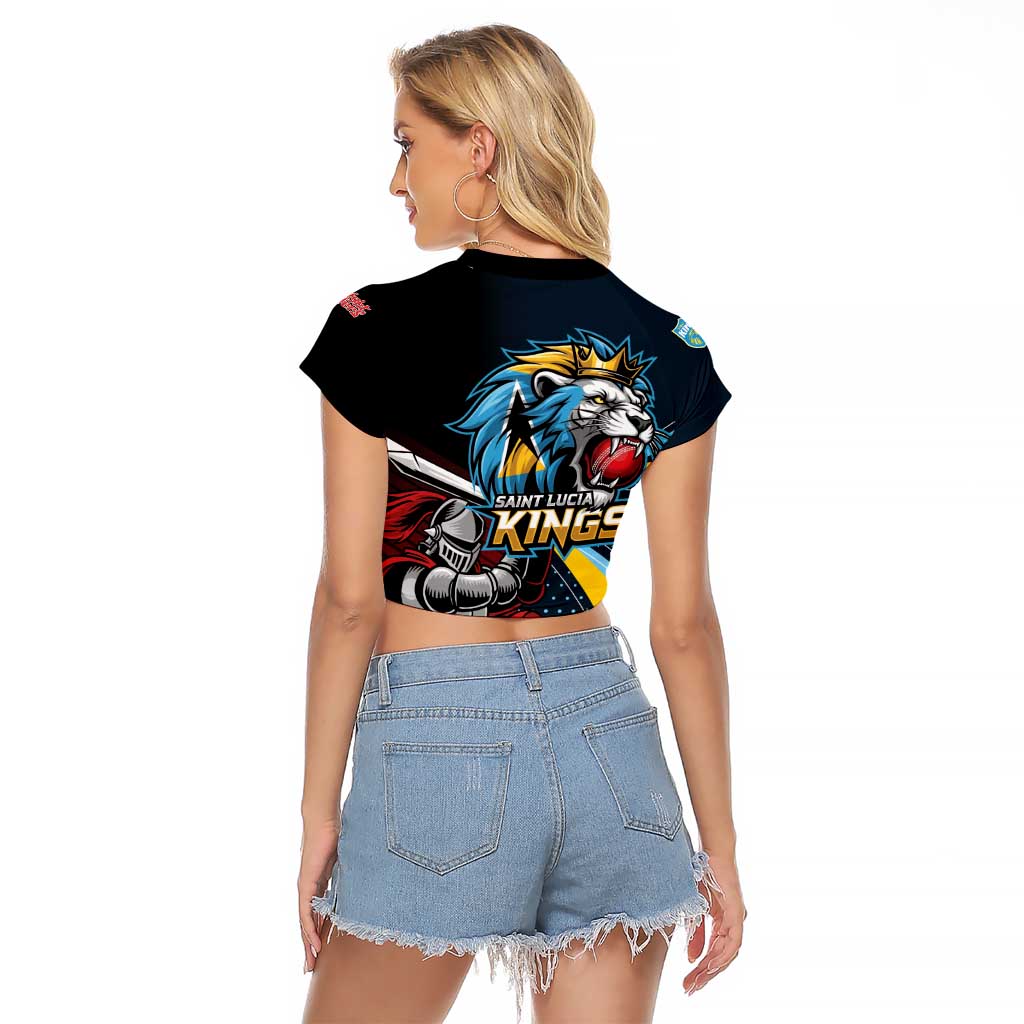 Knight Riders Trinbago Vs Kings St Lucia Cricket Raglan Cropped T Shirt - Wonder Print Shop