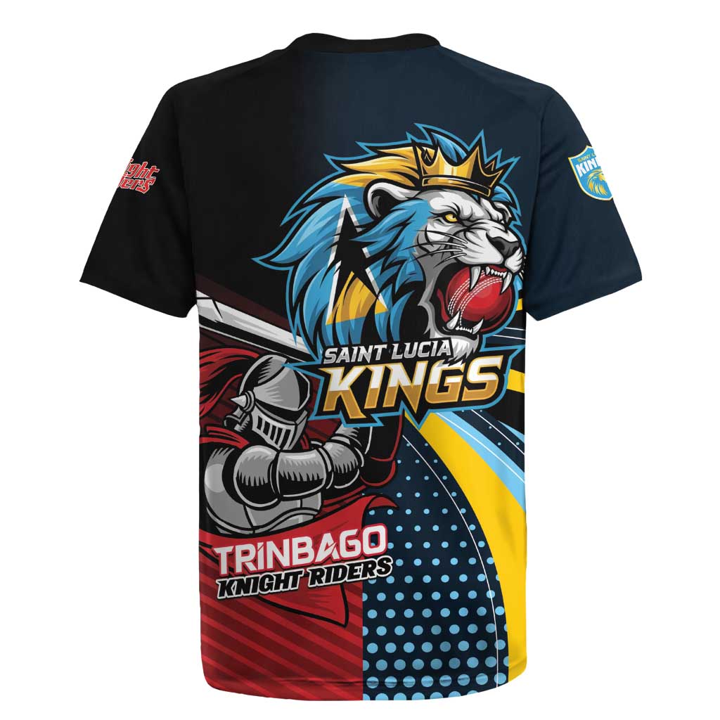 Knight Riders Trinbago Vs Kings St Lucia Cricket Rugby Jersey - Wonder Print Shop