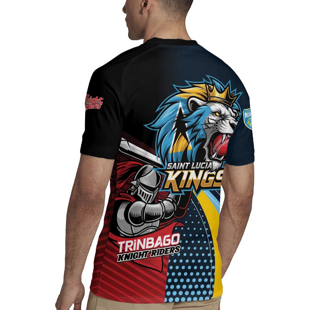 Knight Riders Trinbago Vs Kings St Lucia Cricket Rugby Jersey - Wonder Print Shop
