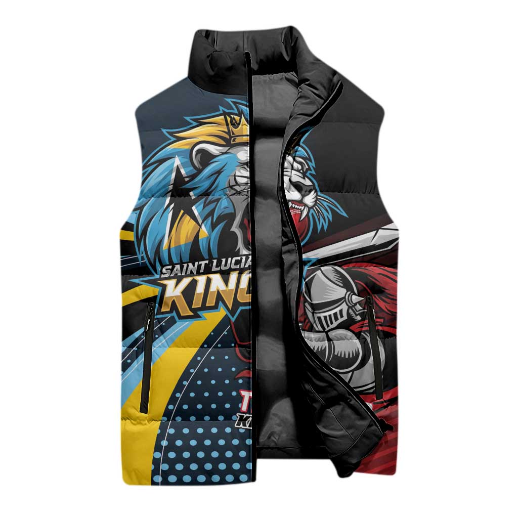 Knight Riders Trinbago Vs Kings St Lucia Cricket Sleeveless Puffer Jacket - Wonder Print Shop