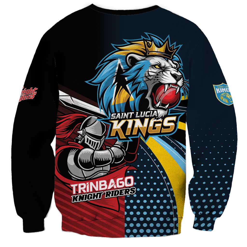 Knight Riders Trinbago Vs Kings St Lucia Cricket Sweatshirt - Wonder Print Shop