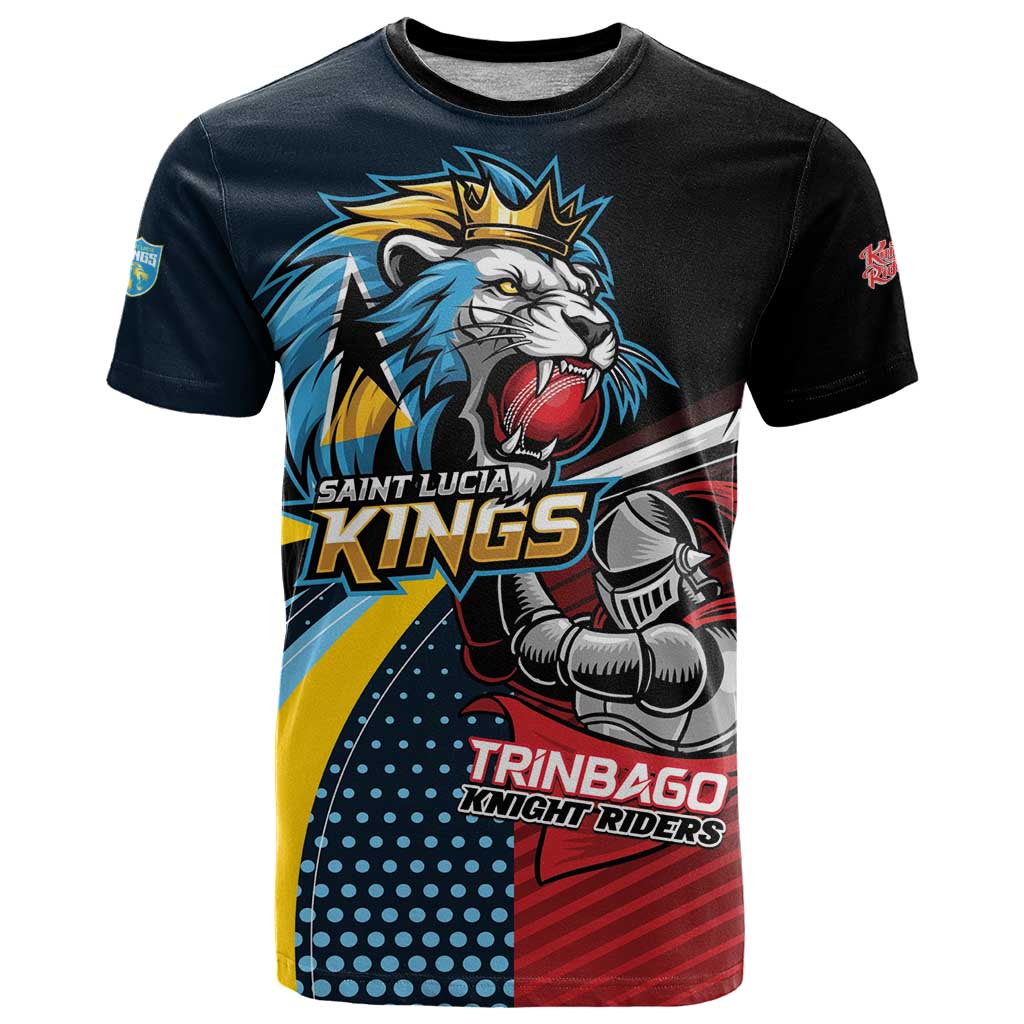 Knight Riders Trinbago Vs Kings St Lucia Cricket T Shirt - Wonder Print Shop