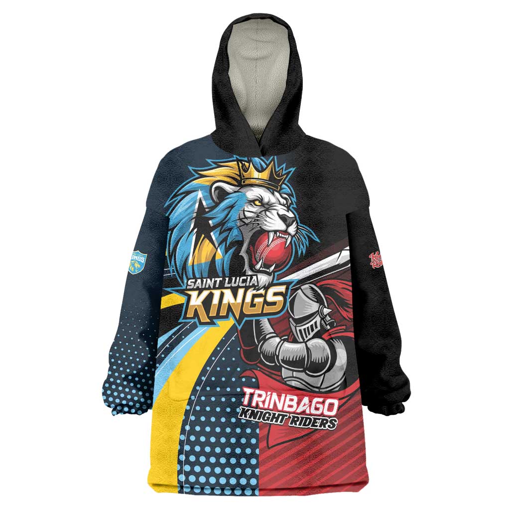 Knight Riders Trinbago Vs Kings St Lucia Cricket Wearable Blanket Hoodie - Wonder Print Shop