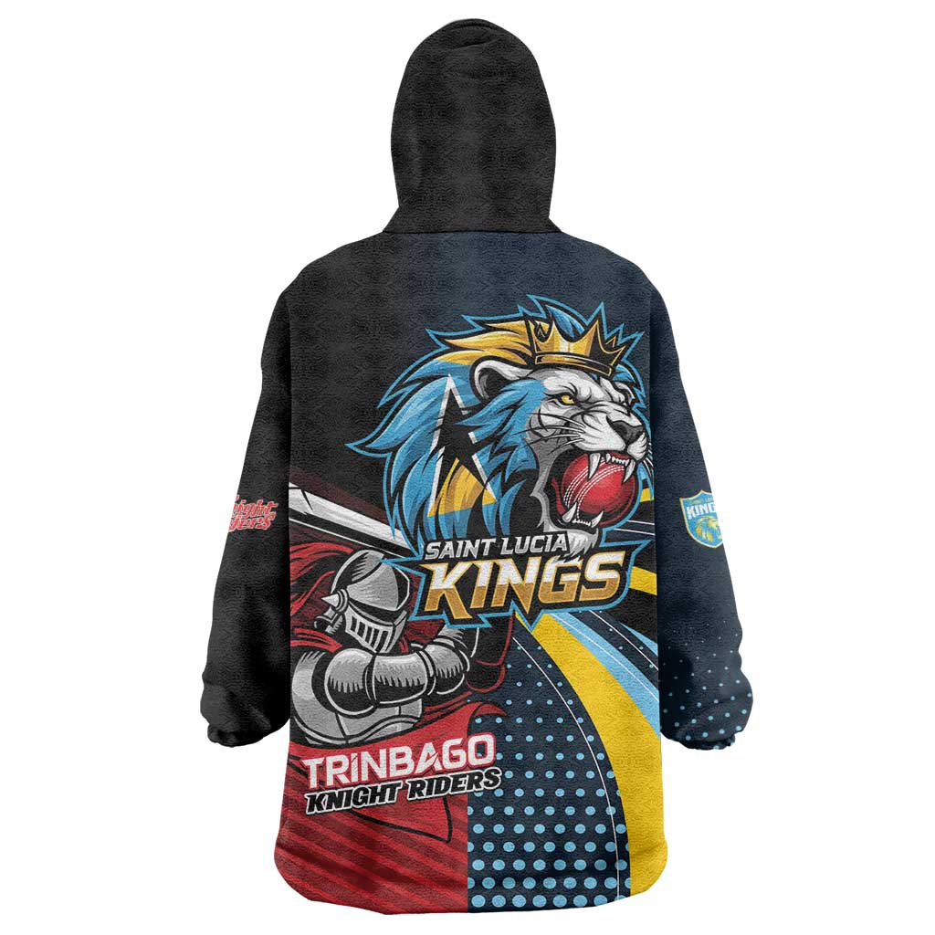 Knight Riders Trinbago Vs Kings St Lucia Cricket Wearable Blanket Hoodie - Wonder Print Shop