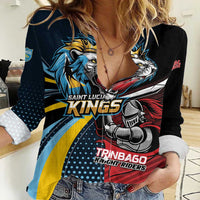 Knight Riders Trinbago Vs Kings St Lucia Cricket Women Casual Shirt - Wonder Print Shop