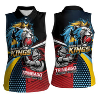 Knight Riders Trinbago Vs Kings St Lucia Cricket Women Sleeveless Polo Shirt - Wonder Print Shop