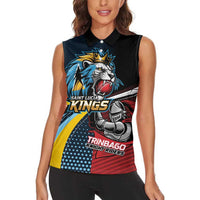 Knight Riders Trinbago Vs Kings St Lucia Cricket Women Sleeveless Polo Shirt - Wonder Print Shop