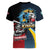 Knight Riders Trinbago Vs Kings St Lucia Cricket Women V-Neck T-Shirt - Wonder Print Shop