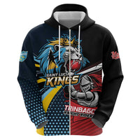 Knight Riders Trinbago Vs Kings St Lucia Cricket Zip Hoodie - Wonder Print Shop