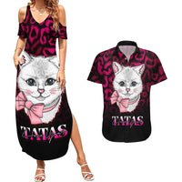 Personalised Love Your Tatas Couples Matching Summer Maxi Dress and Hawaiian Shirt Cat Breast Cancer Awareness - Wonder Print Shop