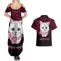 Personalised Love Your Tatas Couples Matching Summer Maxi Dress and Hawaiian Shirt Cat Breast Cancer Awareness - Wonder Print Shop