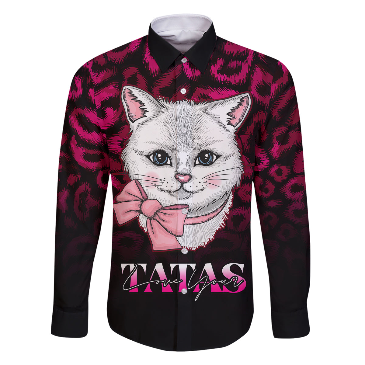 Personalised Love Your Tatas Family Matching Mermaid Dress and Hawaiian Shirt Cat Breast Cancer Awareness - Wonder Print Shop