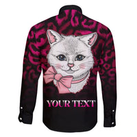 Personalised Love Your Tatas Family Matching Off Shoulder Long Sleeve Dress and Hawaiian Shirt Cat Breast Cancer Awareness - Wonder Print Shop