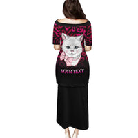 Personalised Love Your Tatas Family Matching Puletasi Dress and Hawaiian Shirt Cat Breast Cancer Awareness - Wonder Print Shop