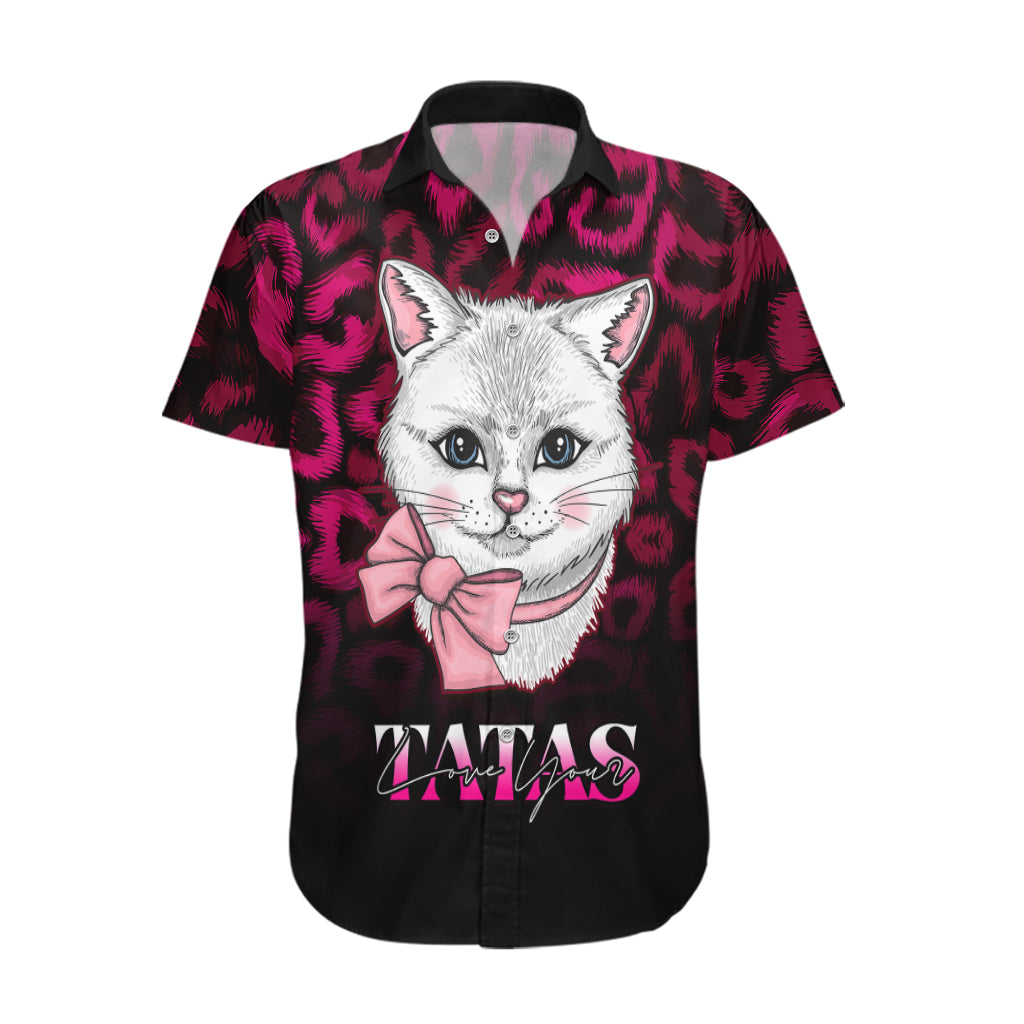 Personalised Love Your Tatas Hawaiian Shirt Cat Breast Cancer Awareness - Wonder Print Shop