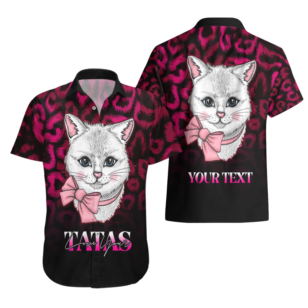 Personalised Love Your Tatas Hawaiian Shirt Cat Breast Cancer Awareness - Wonder Print Shop