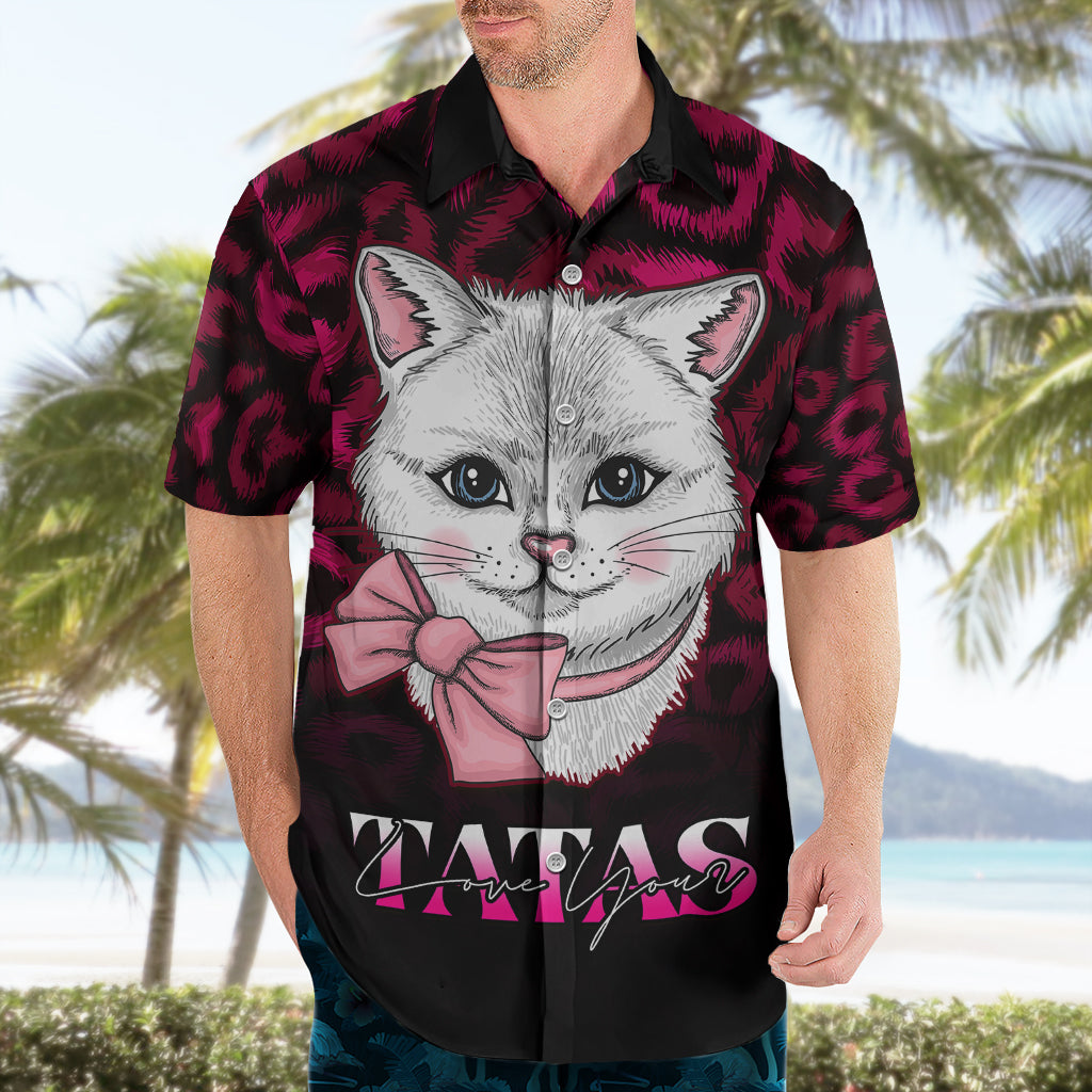 Personalised Love Your Tatas Hawaiian Shirt Cat Breast Cancer Awareness - Wonder Print Shop