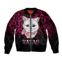 Personalised Love Your Tatas Sleeve Zip Bomber Jacket Cat Breast Cancer Awareness - Wonder Print Shop