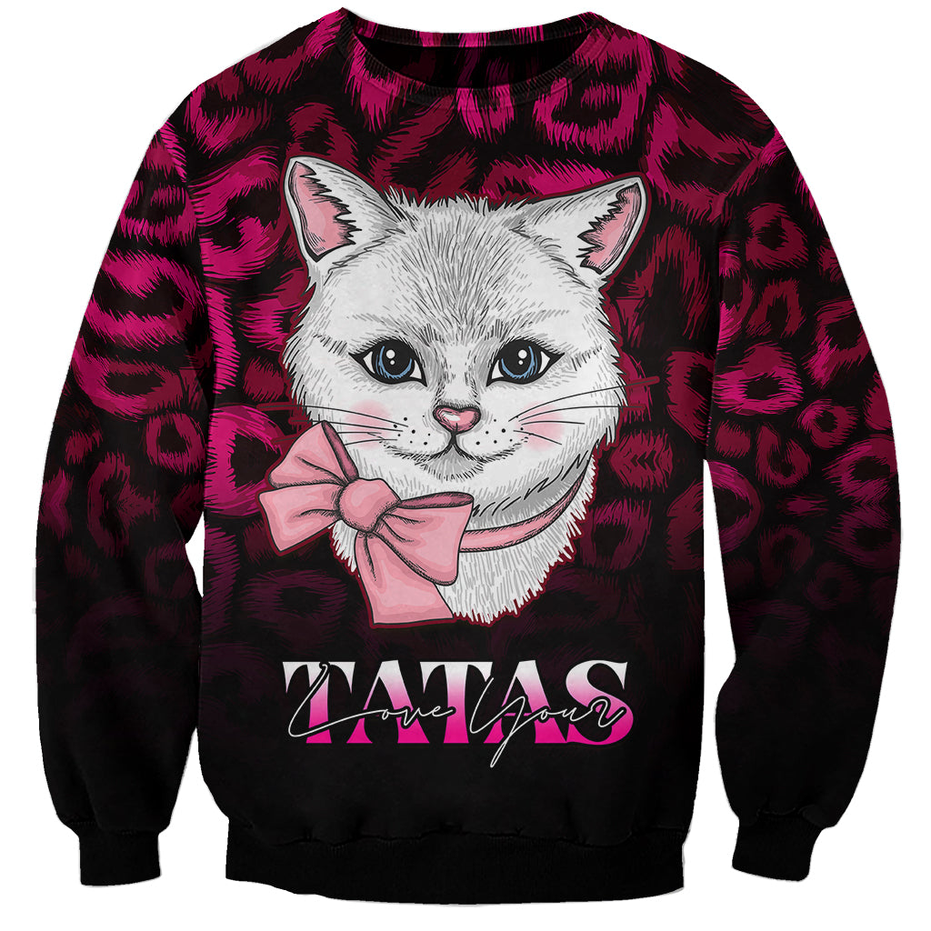 Personalised Love Your Tatas Sweatshirt Cat Breast Cancer Awareness - Wonder Print Shop