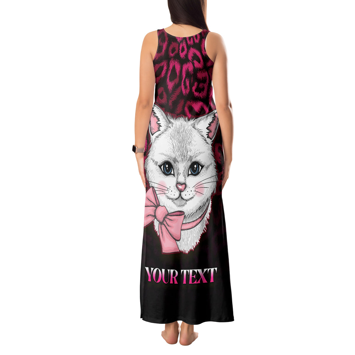 Personalised Love Your Tatas Tank Maxi Dress Cat Breast Cancer Awareness - Wonder Print Shop