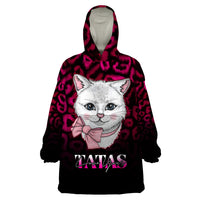 Personalised Love Your Tatas Wearable Blanket Hoodie Cat Breast Cancer Awareness - Wonder Print Shop