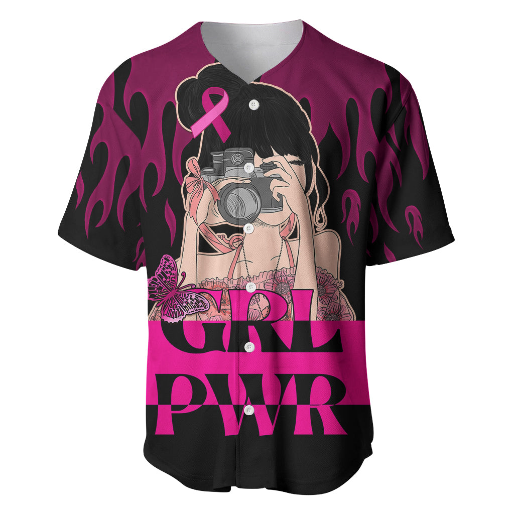 Personalised Girl Power Baseball Jersey Day Of The Girl Breast Cancer Awareness - Wonder Print Shop