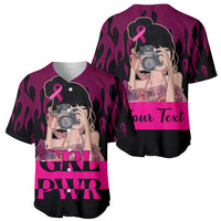 Personalised Girl Power Baseball Jersey Day Of The Girl Breast Cancer Awareness - Wonder Print Shop