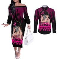 personalised-girl-power-couples-matching-off-the-shoulder-long-sleeve-dress-and-long-sleeve-button-shirts-day-of-the-girl-breast-cancer-awareness