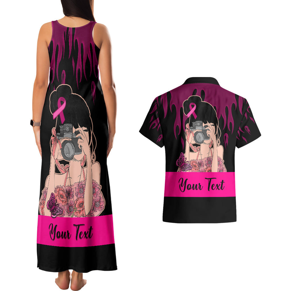 Personalised Girl Power Couples Matching Tank Maxi Dress and Hawaiian Shirt Day Of The Girl Breast Cancer Awareness - Wonder Print Shop