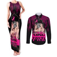 Personalised Girl Power Couples Matching Tank Maxi Dress and Long Sleeve Button Shirts Day Of The Girl Breast Cancer Awareness - Wonder Print Shop